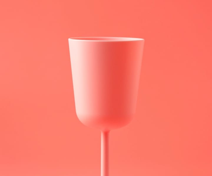 pink cup in a pink background